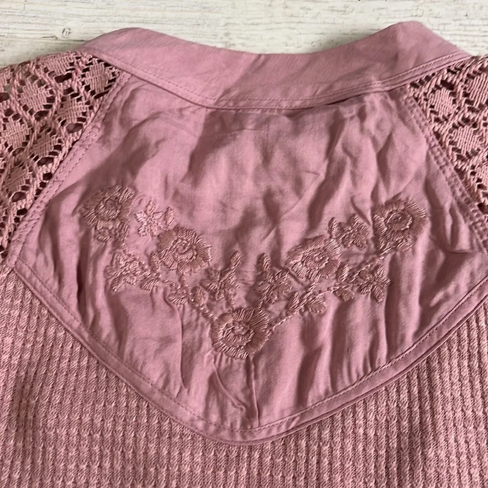 Free People Rose Sweetest Thing Thermal Top Size M